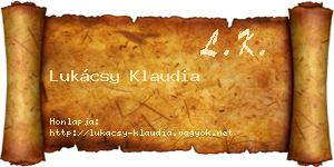 Lukácsy Klaudia névjegykártya