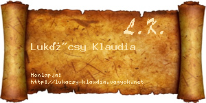 Lukácsy Klaudia névjegykártya