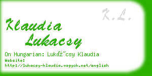 klaudia lukacsy business card